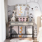 Royalcraft Makeup Vanity Table Set with Sliding Lighted Mirror
