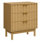 Heynemo Fluted 3 Drawer Dresser Set of 2, Wood Closet Organizer for Bedroom, Living Room, Entryway, Natural Wood Tone