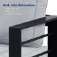 Superjoe Outdoor Patio Aluminum Loveseat Furniture, 2 Seats Sofa Couch Black Metal Chair with Cushions, Light Grey