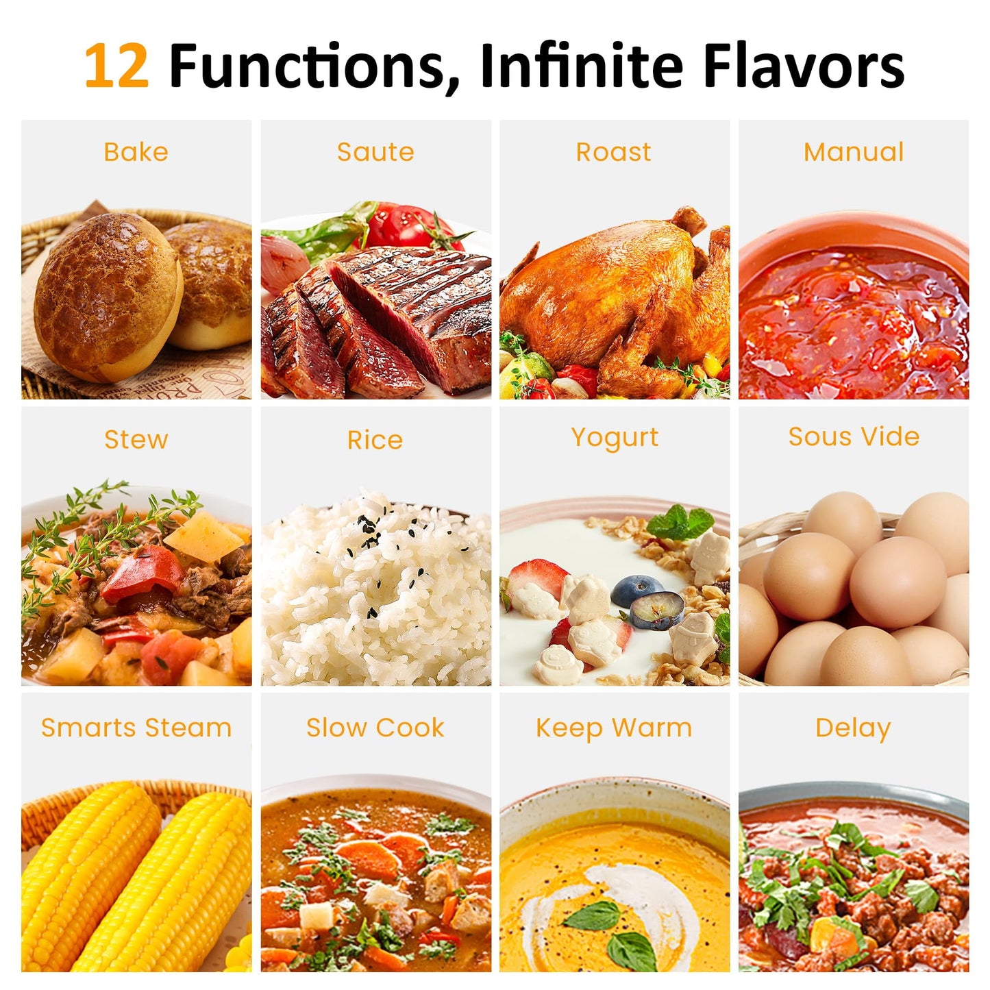 SUNVIVI Programmable 8 Quart Slow Cooker, Stainless Steel