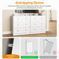 May in Color White 3 Drawer Dresser Set of 2, Modern Chest of Drawers with Gold Dresser Knobs, for Bedroom, Hallway, Closets, Living Room