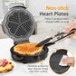 Sunvivi 5 Heart-Shaped Waffle Maker with Adjustable Temp