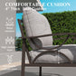 Heynemo Outdoor Patio Furniture Set, 2 Piece Patio Conversation Set, Metal Furniture Set with 3 seat Sofa for Porch Backyard, Black Metal Chair with Gray Cushions