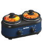 Sunvivi Dual Slow Cooker Buffet Server with 2 Removable Pots and 3 Temps - 2 x 1.25 Qt, Blue