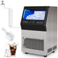 Commercial Cube Ice Maker Machine: 88-110 lbs/24H, 8-15 Minutes Fast Ice Production, Large Ice Maker with Dual Water Supply, Energy-Efficient for Home, Bar & Restaurant, Sliver