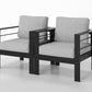 CozyHom 2 Pcs Outdoor Patio Metal Sofa Furniture Set Aluminum Armchair With Cushions Individual Sofa Cozy Chair for Garden, Gray