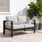 CozyHom 2-Seater Indoor Outdoor Patio Aluminum Armchair Furniture Sofa Sets With Cushions, Cozy Patio Conversation Sofa Chairs For Garden Living Room, Gray