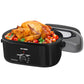 CozyHom 22-Quart Electric Roaster Oven with Visible Self-Basting Lid, Turkey Roaster Oven with Removable Pan and Rack, Perfect for Large Meals and Holiday Feasts, Black