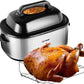 CozyHom 24 Quart Electric Roaster Oven Stainless Steel Roaster Oven with Self-Basting Lid Removable Insert Pot, Silver