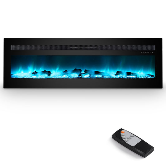 CozyHom 60 Inch Electric Fireplace Recessed Wall Mounted Electric Fireplace Inserts, Adjustable Flame Colors & Temp Fireplace with Touch Screen and Remote Control