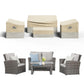 CozyHome 4 Pieces Outdoor Furniture Cover with Air Vent, Heavy Duty Oxford Outdoor Couch Covers, Water-Resistant, Weatherproof, Patio Covers for Loveseat, Coffee Table, Chair, Beige & Grey