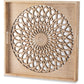 CozyHome Farmhouse Wood Mirror, Square Decorative Mirrors for Wall, Small Hanging Mirror, Wall Mirrors for Living Room, Bedroom, Dining Room, Entryway, Hallway, Wood Color,23.6?¡é???? X 23.6"