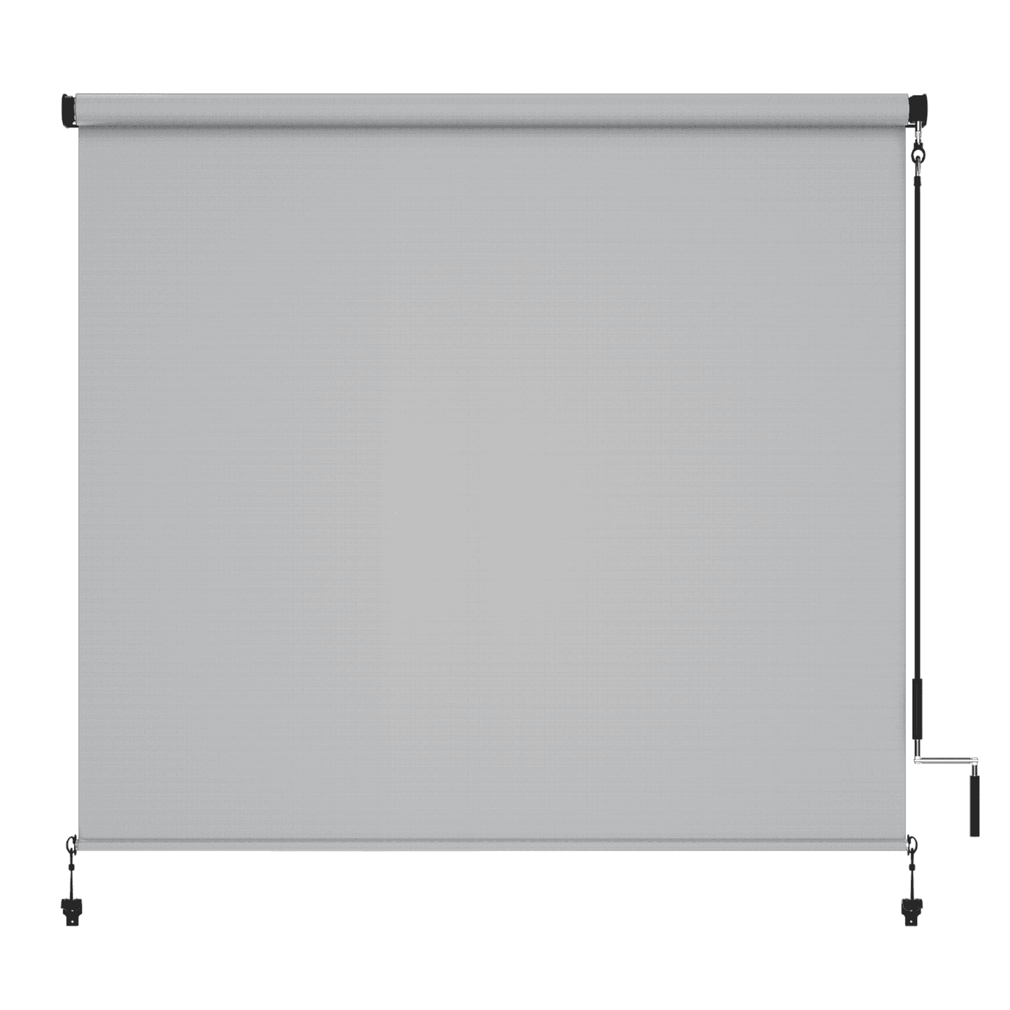 CozyHome Outdoor Roller Shade 8' x 8', Cordless Patio Shade with Crank Handle, 95% UV Protection, Aluminum Privacy Sun Shade for Patio, Gray