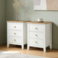 May in Color Tall 3 Drawer Nightstand Set of 2, Modern Bedside Table with Solid Wood Knobs, Wood Side Table for Bedroom, Living Room, White