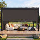Heynemo 10'x 8' Outdoor Roller Shade, Cordless Patio Shade with Crank Handle, 95% UV Protection Outdoor Blind for Porch, Gazebo, Pergola, Brown