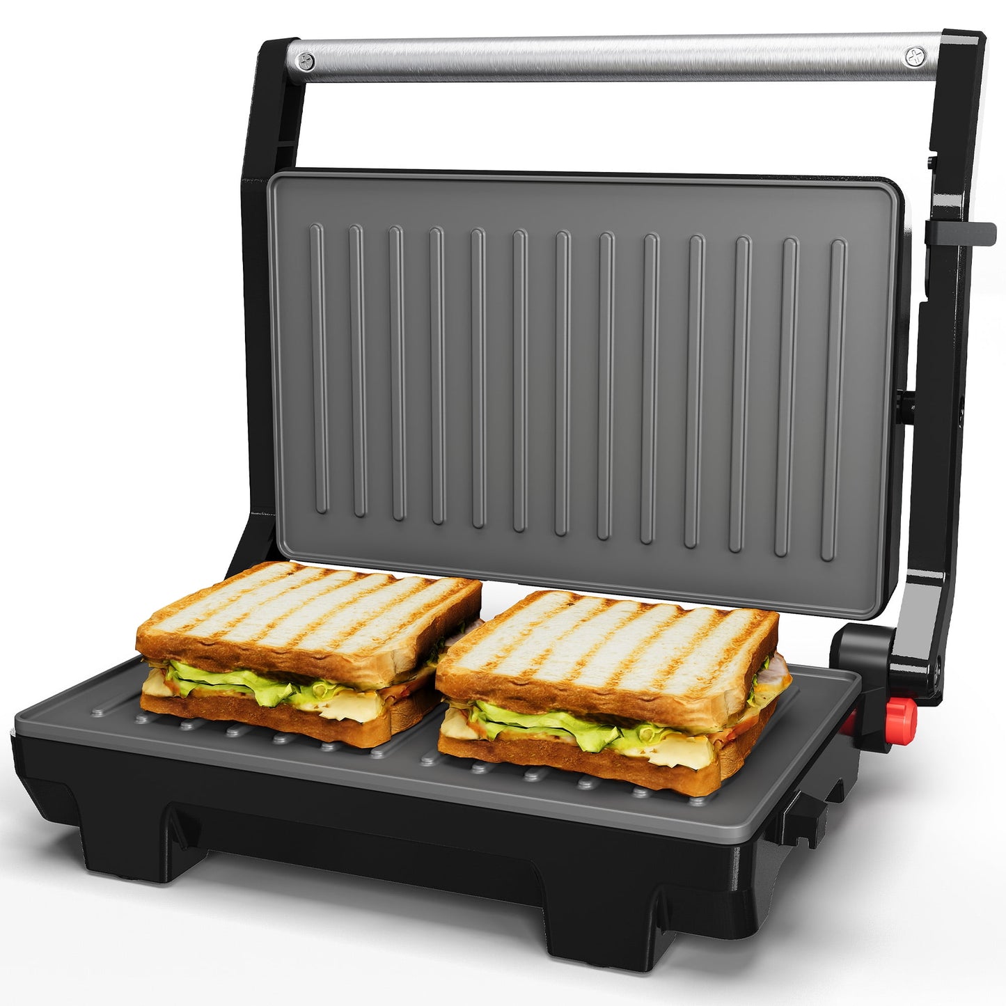 Heynemo 3-in-1 Portable Panini Press Sandwich Maker with Nonstick Interior, 1000W