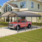 Heynemo 12x20 FT Heavy Duty Metal Carport with Updated Roof & Enhanced Base, Multi-Use Carport Garage for Car, Truck, Boat, Tractors, Party, Grey