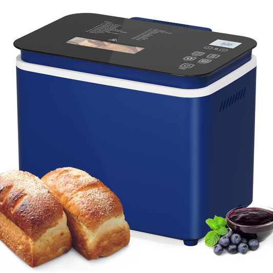 Heynemo 2.2LB Bread Maker, 21 Programs, 3 Loaf Sizes & Crust Colors, Digital Touch Panel, 15H Timer, Keep Warm Function, Blue