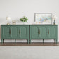 Heynemo 2 Piece Storage Cabinet with 3 Doors, Sideboard Cabinet with Adjustable Shelves, Wood Buffet Cabinet with Turned Legs, Accent Cabinet for Entryway, Living Room, Dining Room, Green