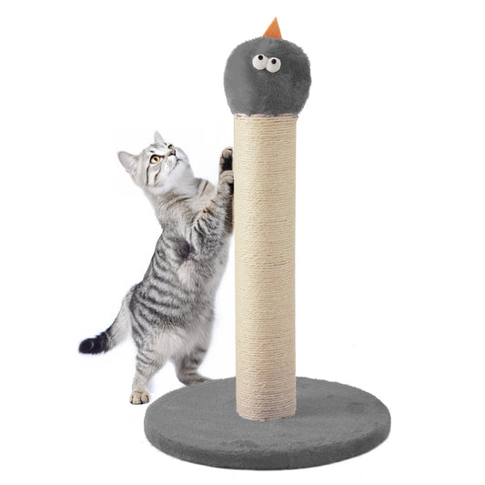 Heynemo 22-Inch Cat Scratching Post , Durable Sisal Scratch Post for Indoor Cats, Monster-Shaped Cat Scratcher for Kittens & Large Cats, Grey