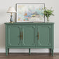 Heynemo 3-Door Storage Cabinet with Adjustable Shelves, Accent Sideboard Cabinet with Turned Legs, Wood Pantry Cabinet, Mid-Century Buffet Cabinet for Entryway, Living Room, Dining Room, Green