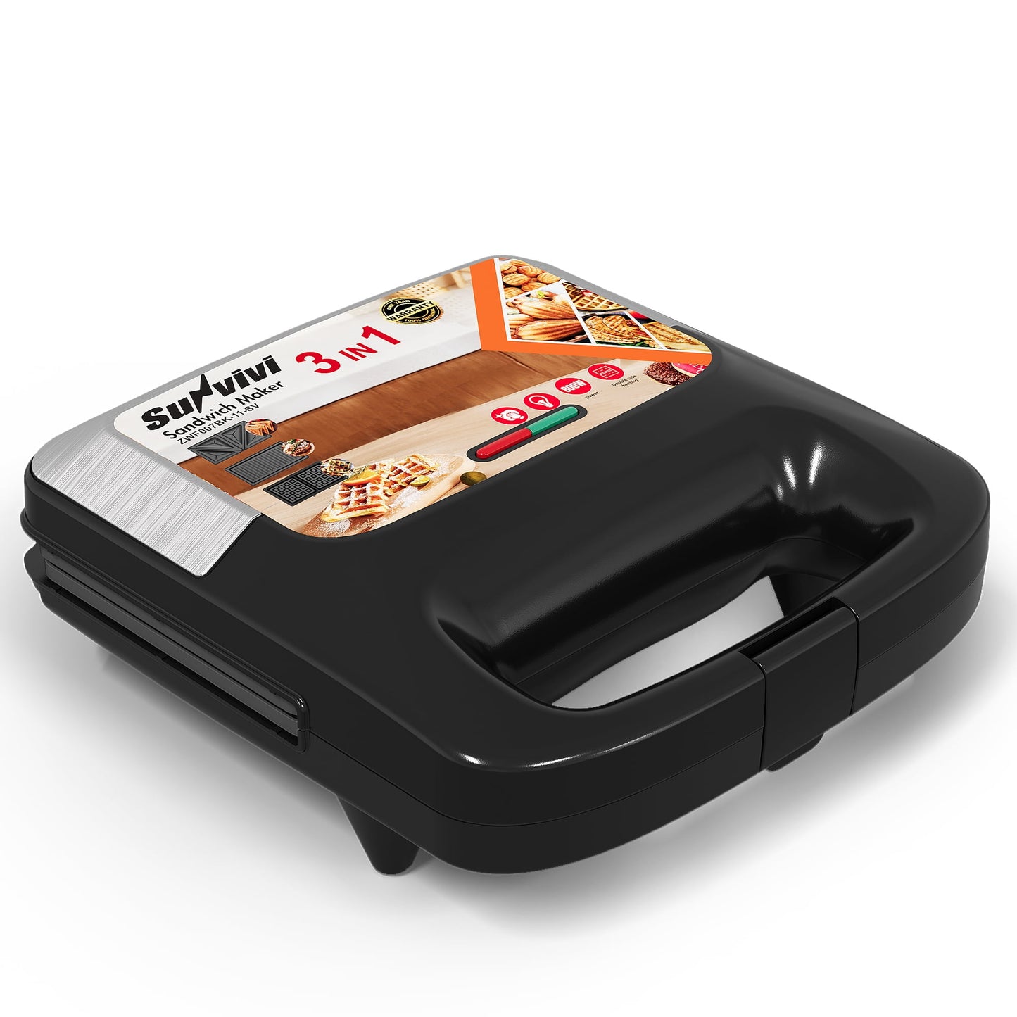 Heynemo 3 in 1 Electric Waffle, Grill & Sandwich Maker