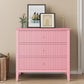 Heynemo 30" Large Dresser with 3 Drawers, Pink Modern Wood Nightstand with Ball Bearing Slides, Wide Storage Chest for Bedroom, Living Room, Entryway or Office