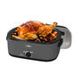 Heynemo 30lb 26-Quart Roaster Oven, Electric Roaster Oven with Viewing Lid, Turkey Roaster with Unique Defrost/Warm Function, Large Roaster with Removable Pan & Rack, Stainless Steel, Grey