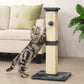 Heynemo 32-Inch Cat Scratching Post with Hanging Ball Toy, Tall Sisal Scratch Post for Indoor Cats, Cat Scratcher for Kittens & Large Cats, Grey