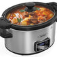 Heynemo 4qt Slow Cooker, Programmable Slow Cooker with Locking Lid, Removable Ceramic Pot, 3 Heating Settings & Time Control, Mini Food Warmer with Dishwasher-safe Lid & Pot, Silver