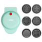 Heynemo 6 in 1 Mini Waffle Maker, 4¡± Waffle Iron with Removable Non-stick Plates, Perfect Mini Waffle Maker for Kids and Families, Light Blue