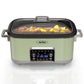 Heynemo 8QT 12-in-1 Programmable Slow Cooker, Multi-Cooker with Timer, Temperature Control, Removable Non-Stick Pot & Dishwasher-Safe Glass Lid, Green