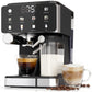 Heynemo All-in-One Coffee Maker with Cold Brew, Espresso & Latte Machine, Dual Brew Grounds/Capsules, LED Touch, Black