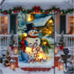 Heynemo Christmas Solar Garden Flag with Lights, LED 12"x18" Double-Sided Snowman Yard Flag,  Snowman Garden Decoration for Lawn, Porch, Path