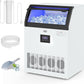 Heynemo Commercial Ice Maker Machine, 265LBS/24H, 55LBS Storage Bin, Stainless Steel Under Counter Ice Machine for Restaurants, Bars, and Home Use, Includes Water Filter, Scoop, and Hose