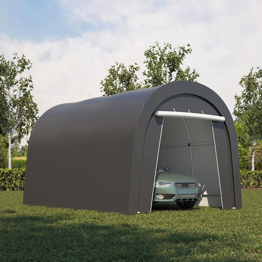 Heynemo 10' x 15' Heavy Duty Carport with Weatherproof PE Cover and Steel Frame, Portable Outdoor Car Canopy Party Tent with 2 Roll up Doors