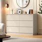 Heynemo Dresser with 6 Drawers for Bedroom, Chest of Drawer with Charging Station for Living Room, Beige