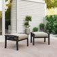 Heynemo Durable Iron Patio Footstool with Cushions ¨C Stable, Weather-Resistant Outdoor Ottoman for Relaxation & Extra Seating"