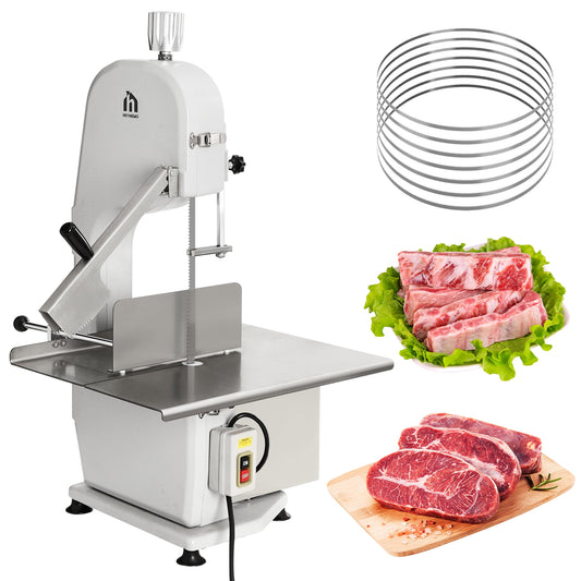Heynemo Electric Bone Saw, 1500W Meat Cutting Bandsaw with 0.16-7.9" Thickness Range, 5 Blades for Beef, Pork, Fish