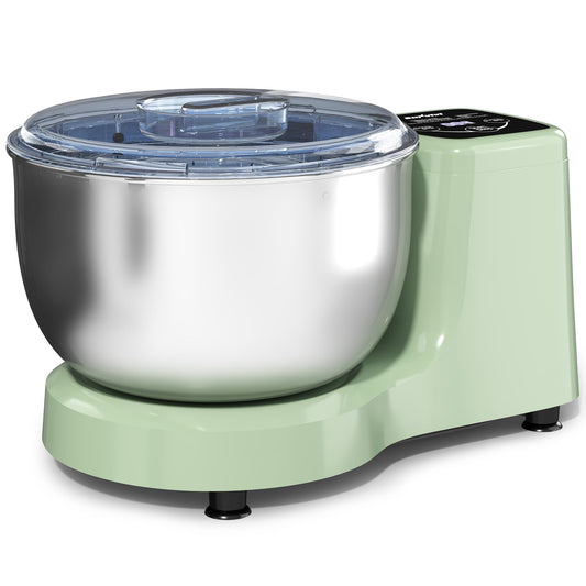 Heynemo Electric Stand Mixer 5.3QT with Knead & Ferment Modes, Time Adjustable Dough Maker for Home Baking, Stainless Steel Bowl, Green