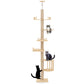 Heynemo Floor to Ceiling Cat Tree Tower Adjustable Height Multi-Level with Acrylic Capsule Sisal Scratching Posts Stable Stylish for Kittens & Large Cats