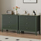 Heynemo Green 30" Dressers Set of 2, Modern 3-Drawer Wood Nightstands with Ball Bearing Slides, Wide Storage Chests for Bedroom, Living Room, Entryway or Office