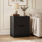 Heynemo Handless Nightstand with 2 Drawers, Modern End Table for Bedroom, Living Room, Hallway, Black