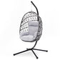 Heynemo Hanging Egg Chair with Stand Boho Style - 350lb Capacity - Black & Gray