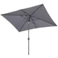 Heynemo 10x 6.5ft Rectangular Patio Umbrella, Outdoor Table Market Umbrella with Crank, 6 Steel Ribs, Polyester Canopy, Aluminum Pole,Red