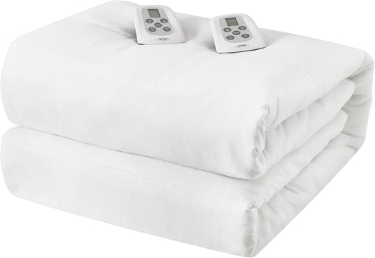 Heynemo Queen Electric Heated Mattress, Queen Size Bed Mattress Pad with Dual Controller, Full Bed Warmer with 12-Hour Timer & 10 Heat Settings, Machine Washable, 60" x 80"