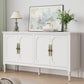 Heynemo Sideboard, 58'' Mid Century Modern Storage Sideboards with 4 Doors and Adjustable Shelves, Console Table for Entryway, Dining Room, Living Room, White