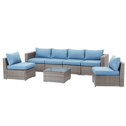7 Piece Outdoor Sectional Sofa Set