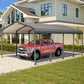 RoyalCraft 12x20 FT Metal Carport, Heavy Duty Canopy with Updated Roof & Enhanced Base, Multi-Use Carport Garage for Car, Truck, Boat, Tractors, Party, Grey