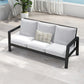 RoyalCraft Aluminum Outdoor Patio Sofa, Water-Resistant Metal 3-Seat Couch with Thick Cushions, Patio Conversation Sofa Couch for Deck Garden Poolside, Grey